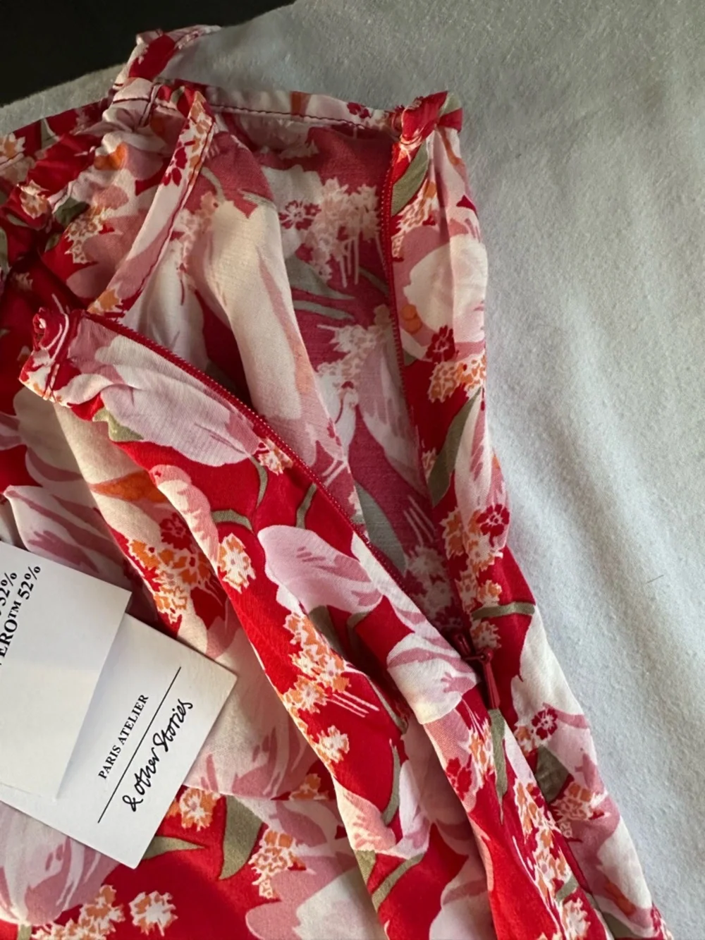& Other Stories Floral Camisole Top Red‎ Pink Ecovero Viscose NWT Size 12